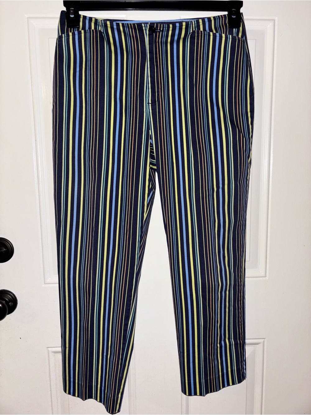 JH Collectibles Navy Multi-Stripe Cropped Pants